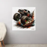 Rugged Mud-Splash Off-Road Monster Truck Wall Decal