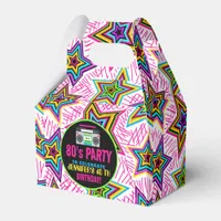 Custom Retro Neon 80's Birthday Party Favor Boxes