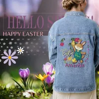 Cool Easter Bunny Custom Name Denim Jacket