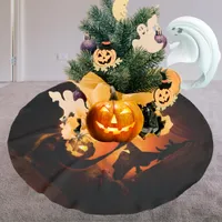 Halloween Fun with Pumpkins, Ghost & Witches Brushed Polyester Tree Skirt