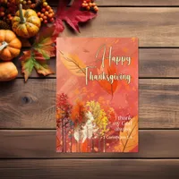 Fall Leaf Trees Bible Verse Happy Thanksgiving Card