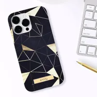 Modern Geometric Navy + Gold iPhone / iPad case