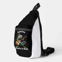 Rockstar Iguana in a Colorful Music Burst Sling Bag