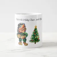 Cheeky Christmas Troll and Tree Delight  Giant Coffee Mug