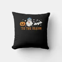 Tis The Season Football Halloween Spooky Pumpkin Throw Pillow