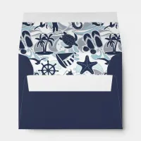 Nautical Beach Pattern Navy ID839 Envelope