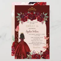 Budget Burgundy Gold Floral Princess Sweet 16