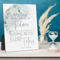 Wedding | Dusty Blue Over the Moon in Love Plaque