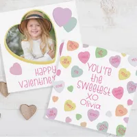 Candy Hearts Valentine's Classroom Photo Card