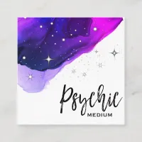 *~* Stars Psychic Medium Watercolor Square Business Card