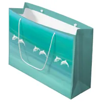 Dolphins aquamarine green ocean large gift bag