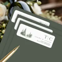 Rustic Winter Wedding Forest Green ID1049 Label