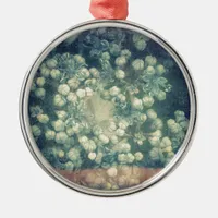 Flowers and Flower Buds Grunge Metal Ornament