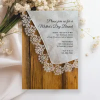 Rustic Country Lace Mother's Day Brunch Invitation