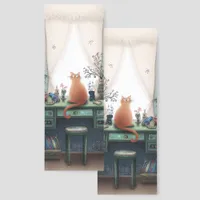Quirky Orange Cat on a Desk Two-sided Bookmarks