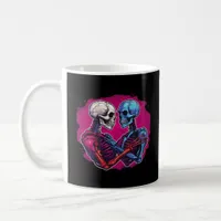 American Traditional Skeleton Holding Hands Tattoo Coffee Mug