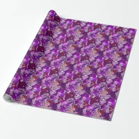 Purple Red Abstract Modern Fluid Art Birthday Wrapping Paper