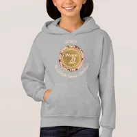 Peace & Joy Pink Gold Family Name Christmas Hoodie