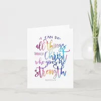 Christian Bible Quote Watercolor Typography Card