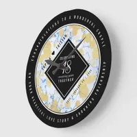 Elegant 18th Porcelain Wedding Anniversary Large Clock