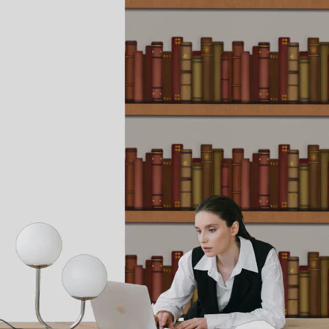 Bookshelves Trompe l'oeil  Wallpaper