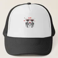 Skeleton Heart Hands Trending Modern Aesthetic Trucker Hat