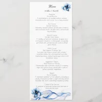 Elegant Dusty Blue Navy  Flowers Wedding  Menu