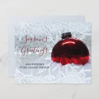 Budget Red Ornament Company Holiday Card