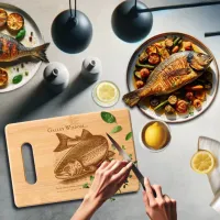 Specialized Fish Galley Wisdom Etched Bamboo Engraved Cutting Board