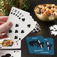 Woman Silhouette Dancer Bachelor Poker Night Party Cards