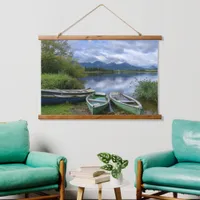 Rowing boats at the lake - Allgäu  Hanging Tapestry