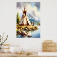 Traditional Native Indian culture with our Teepee  Poster