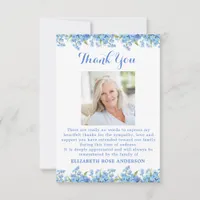 Forget Me Not Flowers Photo Sympathy Funeral  Thank You Card