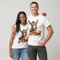 Adorable Thanksgiving Donkey with Pie T-Shirt