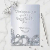 Elegant Silver Geometric Rings Womens Birthday Card