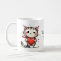 Adorable Kitty Cat Will You Be My Valentine? Coffee Mug