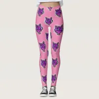 Cosmos Sparkle Winking Cat Cartoon Style Leggings