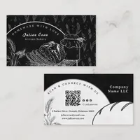Modern Black Hand Sketch Sourdough Homemade Bread Business Card