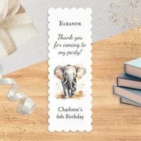 Baby Elephant Watercolor Party Favor Personalized Bookmarks