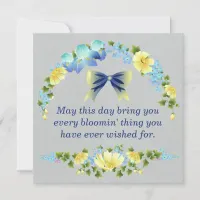 Yellow Buttercups and Blue Iris Greeting Card