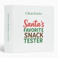 Recipe Christmas quote snack tester name 3 Ring Binder