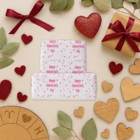 Playful Pink Red Valentine Text Wrapping Paper