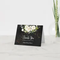 *~* Watercolor Rustic White Rose Bridal Shower Thank You Card