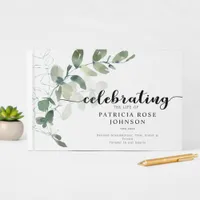 Eucalyptus Memorial Funeral Remembrance Guest Book