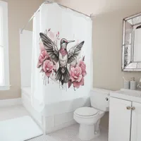 Colorful Hummingbirds Shower Curtain Sets