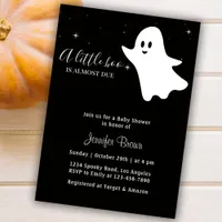 Little Boo Cute Ghost Halloween Baby Shower Invitation