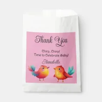 Bird-Themed Baby Shower Cute Watercolor Favor Bag