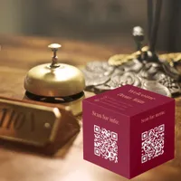 Welcome QR codes hotel restaurant table burgundy Cube