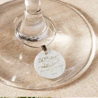 Golden Personalized Anniversary  Wine Charm