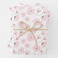 Cute Pink Pastel Daisy Floral Wrapping Paper Sheets